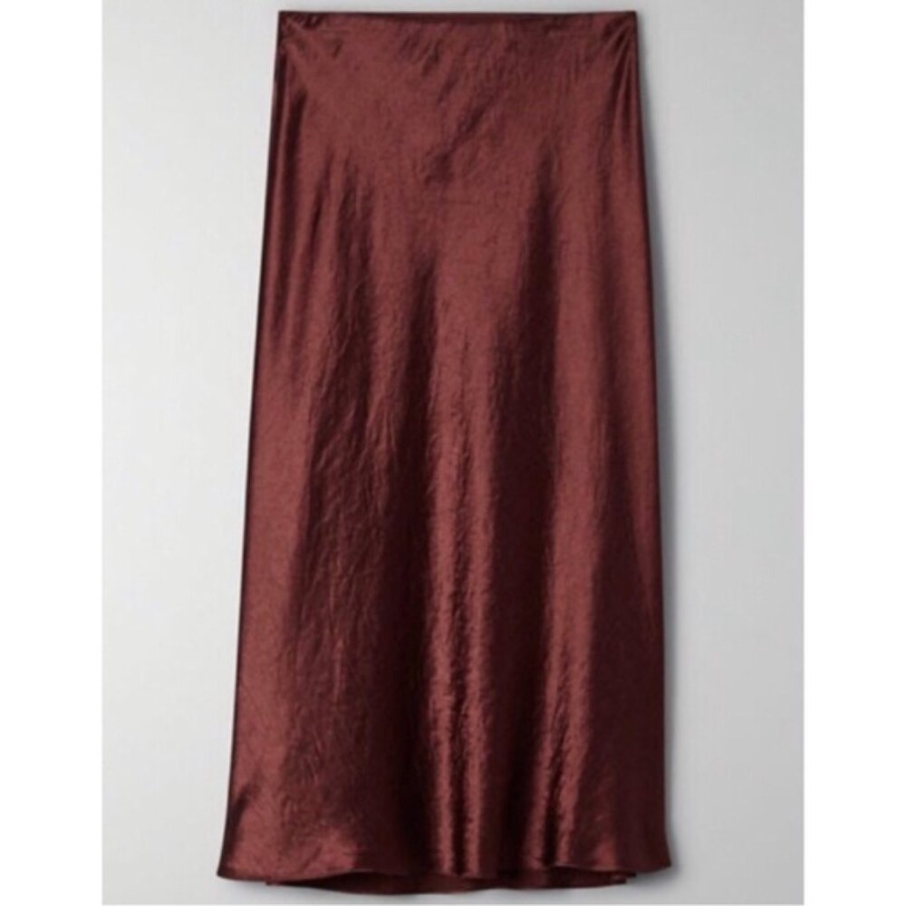 Babaton slip midi skirt Epicurean brown 16